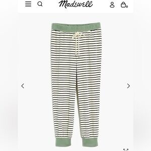 MWL Velour Slim Joggers in Stripe- madewell - size small- women